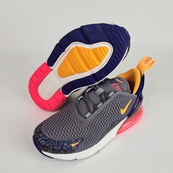 Nike Air Max 270 PS Grey Purple Little Kids Shoes Running - Picture 11 of 13